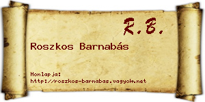 Roszkos Barnabás névjegykártya
