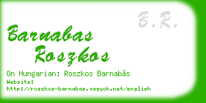 barnabas roszkos business card
