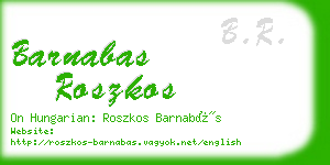 barnabas roszkos business card